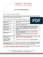 Year 11 2025 Subject Selection Letter