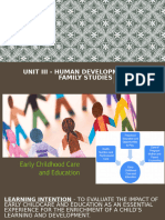 CH 7 - Early Child Care and Education - Unit-III Human Development and Family Studies.