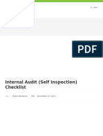 Internal Audit Self Inspection Checklist