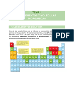 Resumen Tema 1 Los Bioelementos