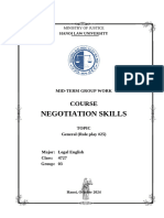 Negotiation Skills (Assignment Sample)