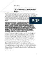 A Propósito Da Realidade Da Ideologia Na Teoria Econômica - Schwartz - Resumo