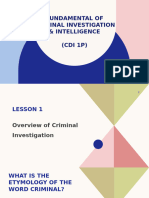 Fundamental of Criminal Investigation & Intelligence