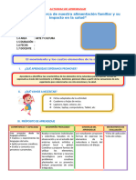 DIA 3 SESION DE APRENDIZAJE El Movimiento y Los Cuatro Elementos de La Naturaleza