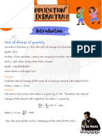 Application of Derivatives: Rate of Change of Quantity