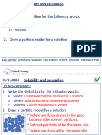 Solubility and Saturation