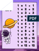 Colorful Astronaut Times Tables Posters