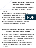 Professional Judgment in Context - Importance of Adhering To Professional Auditing Standards