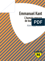 Emmanuel Kant Lhumain Mesure de Toutes Choses Alain Séguy Duclot