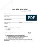 Security Bond Refund Form