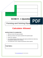 Forming and Solving Equations 2