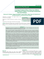 Benefit of Ultrasound Guided Peripheral Nerve Blocks For Patients Undergoing Femoropopliteal Bypass Surgery Concerning Postoperati