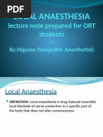 Local Anesthesia