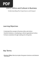 U1 Ethics and Culture in Business