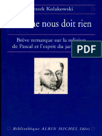 Dieu Ne Nous Doit Rien - Leszek Kolakowski - 2009 - Albin Michel