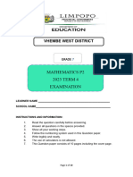 2023 Term 4 Math GR 7 P2 Exam