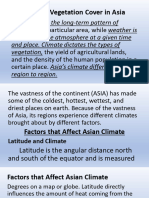 Climate and Vegetation Cover in Asia