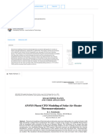 (PDF) ANSYS Fluent CFD Modeling of Solar Air-Heater Thermoaerodynamics