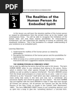 Q1l3.1iphp - Realities of The Human Person As Embodied Spirit