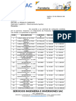 Cotizacion Productos Electricos Elor - Seinsac Ferreteria