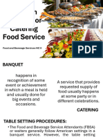 Perform Banquet or Catering Food Service