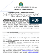 Edital #10/2024 Di/Proen/Reitoria-Ifce: Instituto Federal de Educação, Ciência E Tecnologia Do Ceará