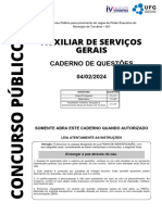 Auxiliar de Servicos Gerais - Caderno de Prova - Fundamental Incompleto