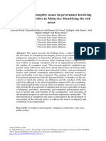 Corruption and Integrity Issues in Governance Involving Indigenous Minorities in Malaysia: Identifying The Risk Areas