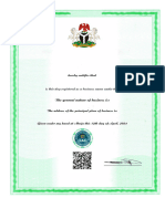 Certificate of Incorporation: Business Name Registration No. 7439756