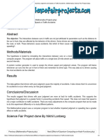 Effect of Impaired Judgment and Speed On Traffic Accidents - Mathematics Science Fair Project Ideas