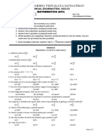 Viii QP Mathematics Annual 2023