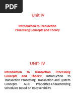 Unit IV Transaction Processing