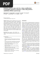 Radiation Induced Nano Scale Free Volume