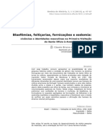 Blasfêmias, Feitiçarias, Fornicações e Sodomia