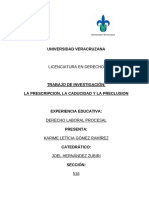 Trabajo de Investigación-La Prescripcion, La Caducidad y La Preclusion