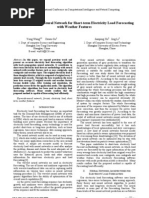 Back Propagation Neural Network For Short-Term Electricity Load Forecasting With Weather Features