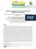 Estimativa de Perdas de Solo Na Área de Proteção Ambiental Do Rio Uberaba