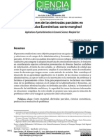 Aplicaciones de Las Derivadas Parciales en Las Ciencias Económicas: Costo Marginal