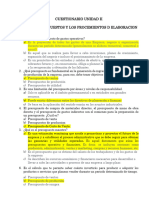 Cuestionario Ii S2 Tipos de Presupuesto y Los Procedimientos de Elaboracion Segun Su Naturaleza.202402