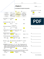 Precal Chapter 1 Test Key