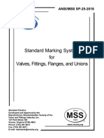 MSS SP-25 Standard Marking System For Valves, Fittings, Flanges, and Unions