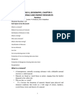 X Geo Minerals and Energy Resources Mod1 Handout