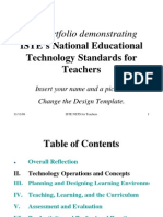 My Portfolio Demonstrating: ISTE's National Educational Technology Standards For Teachers