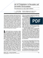 The Development of Competence in Favorable and Unfavorable Environments Lessons From Research On Successful Children