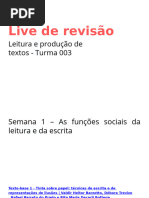 Live Revisão Leitura e Produção de Textos