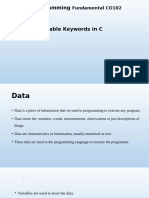 Lecture 5 - Variables Keywords