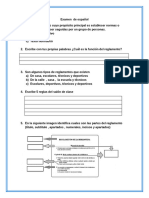 Examen de Español Primer Trimestre