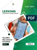 Islamic Religious Studies Ss 3 1st Term Week 4