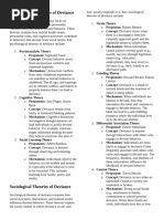 Psychological Theories of Deviance 