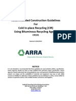 Recommended Construction Guidelines For Cold In-Place Recycling (CIR) Using Bituminous Recycling Agents